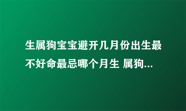 生属狗宝宝避开几月份出生最不好命最忌哪个月生 属狗的几月出生最不好犯月