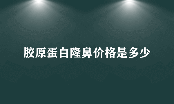 胶原蛋白隆鼻价格是多少