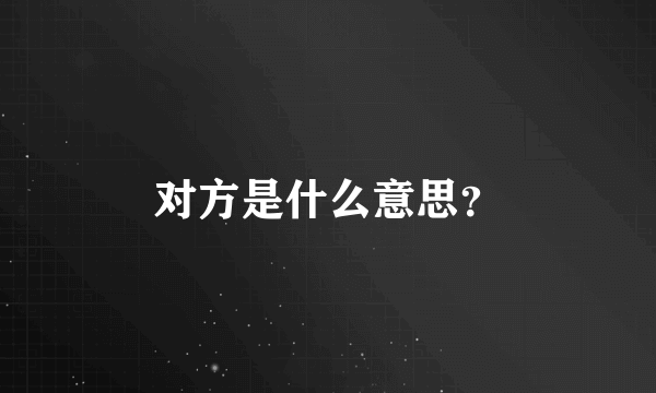 对方是什么意思？