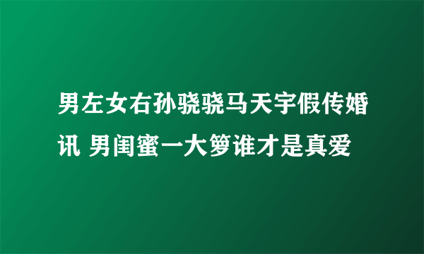 男左女右孙骁骁马天宇假传婚讯 男闺蜜一大箩谁才是真爱