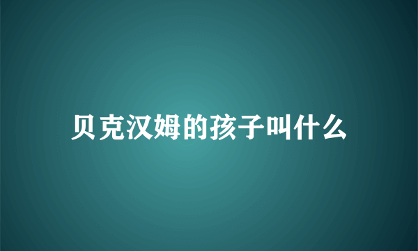 贝克汉姆的孩子叫什么