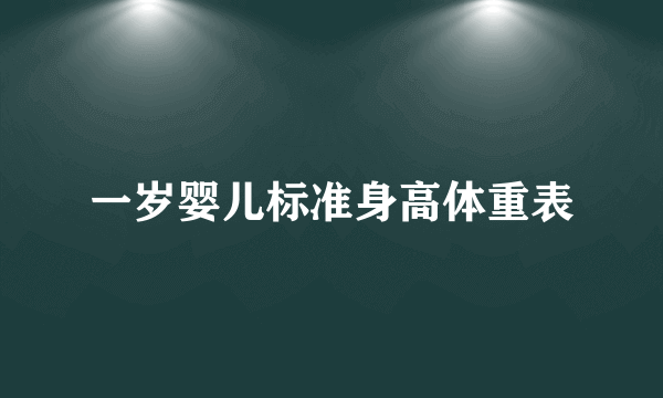 一岁婴儿标准身高体重表