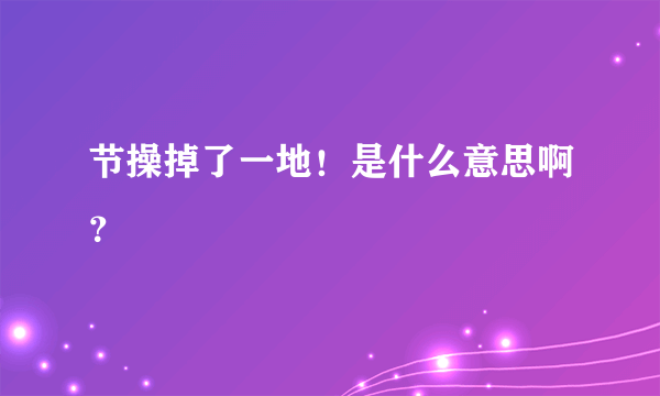 节操掉了一地！是什么意思啊？