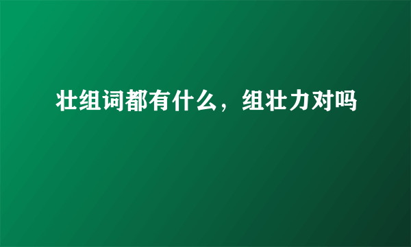 壮组词都有什么，组壮力对吗