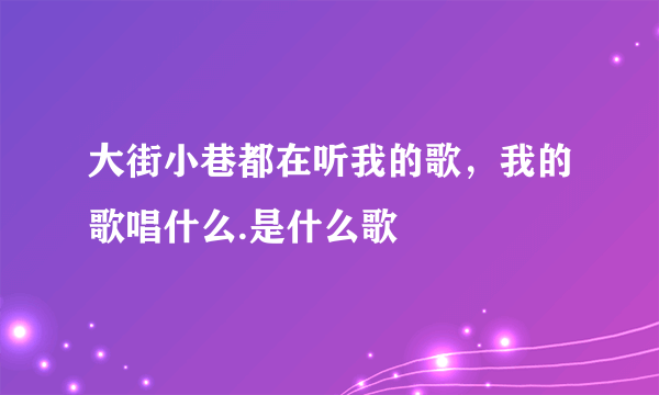 大街小巷都在听我的歌，我的歌唱什么.是什么歌