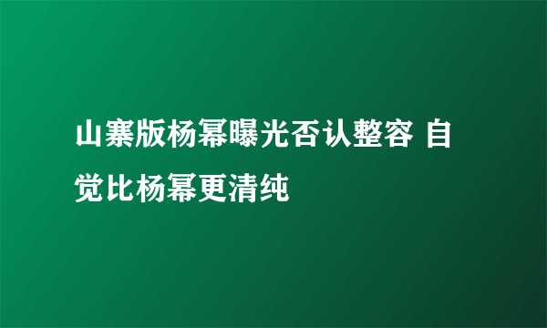 山寨版杨幂曝光否认整容 自觉比杨幂更清纯