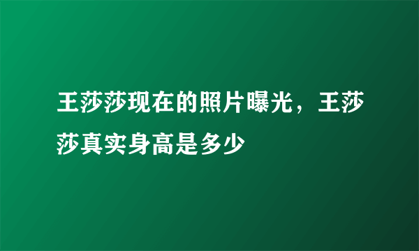 王莎莎现在的照片曝光，王莎莎真实身高是多少