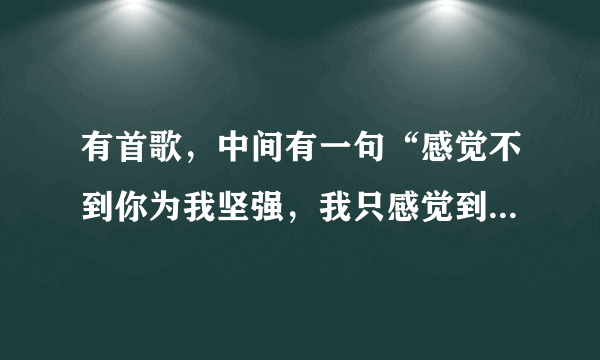 有首歌，中间有一句“感觉不到你为我坚强，我只感觉到你在对我说谎……”是个男的唱的很有节奏感是什么歌