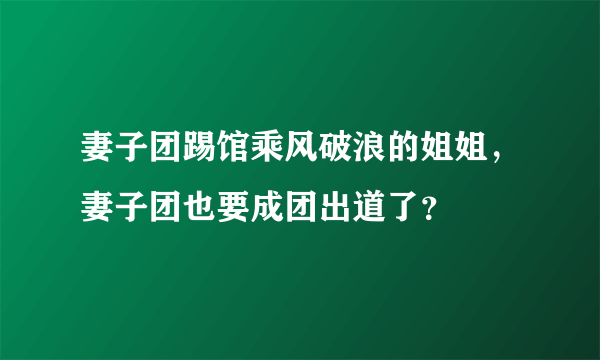 妻子团踢馆乘风破浪的姐姐，妻子团也要成团出道了？