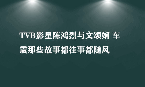 TVB影星陈鸿烈与文颂娴 车震那些故事都往事都随风