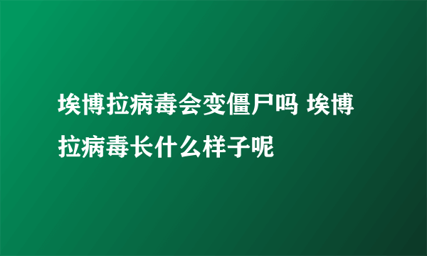 埃博拉病毒会变僵尸吗 埃博拉病毒长什么样子呢