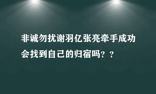 非诚勿扰谢羽亿张亮牵手成功会找到自己的归宿吗？？