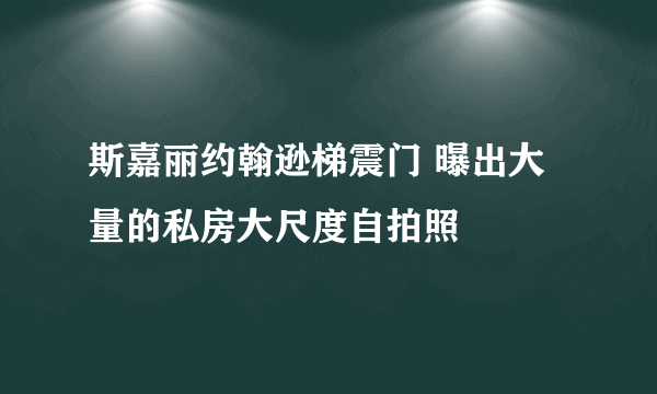 斯嘉丽约翰逊梯震门 曝出大量的私房大尺度自拍照