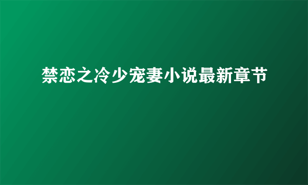 禁恋之冷少宠妻小说最新章节