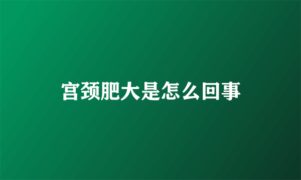 宫颈肥大是怎么回事