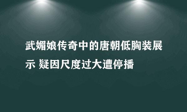 武媚娘传奇中的唐朝低胸装展示 疑因尺度过大遭停播