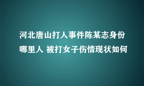 河北唐山打人事件陈某志身份哪里人 被打女子伤情现状如何