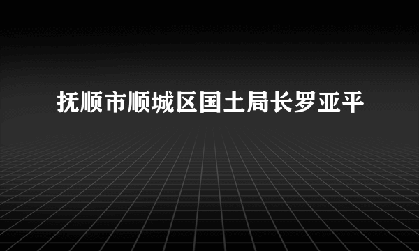 抚顺市顺城区国土局长罗亚平