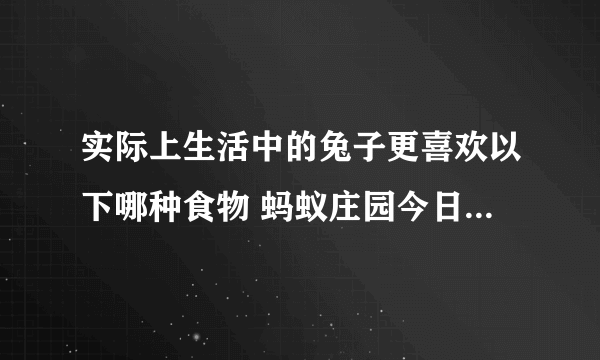 实际上生活中的兔子更喜欢以下哪种食物 蚂蚁庄园今日答案6月5日