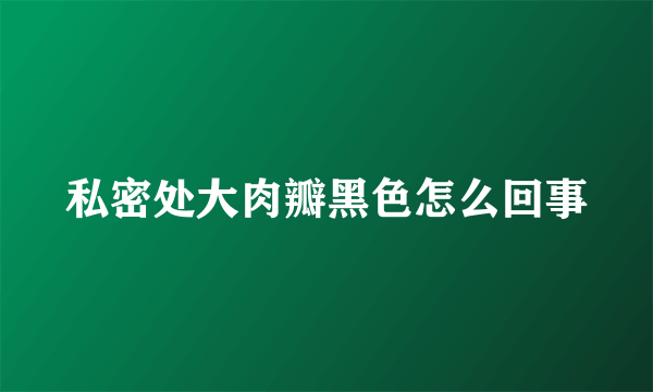 私密处大肉瓣黑色怎么回事