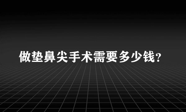 做垫鼻尖手术需要多少钱？