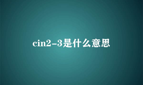 cin2-3是什么意思