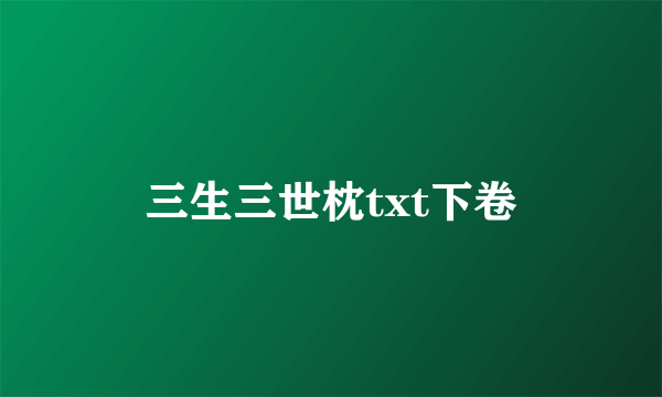 三生三世枕txt下卷