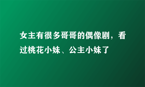 女主有很多哥哥的偶像剧，看过桃花小妹、公主小妹了