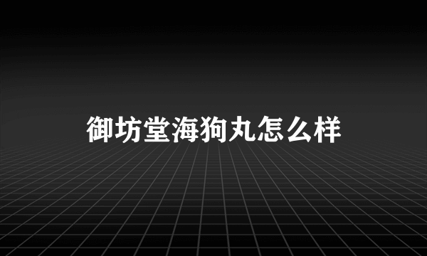 御坊堂海狗丸怎么样