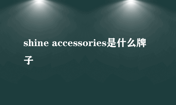 shine accessories是什么牌子