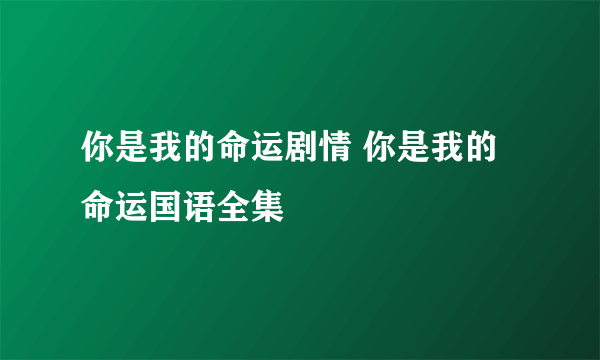 你是我的命运剧情 你是我的命运国语全集