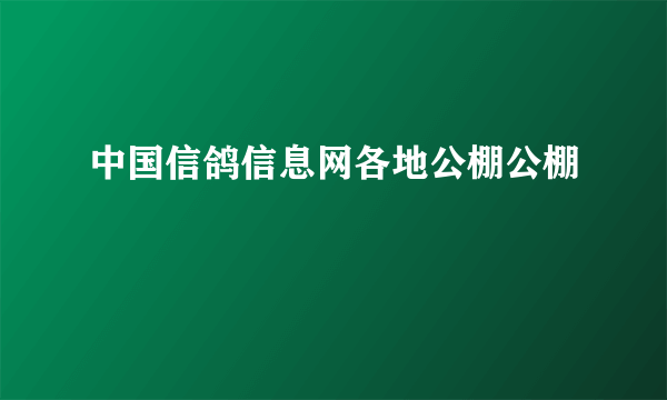 中国信鸽信息网各地公棚公棚