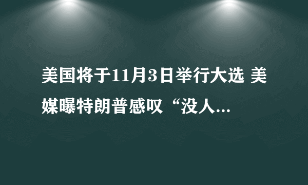 美国将于11月3日举行大选 美媒曝特朗普感叹“没人喜欢我”