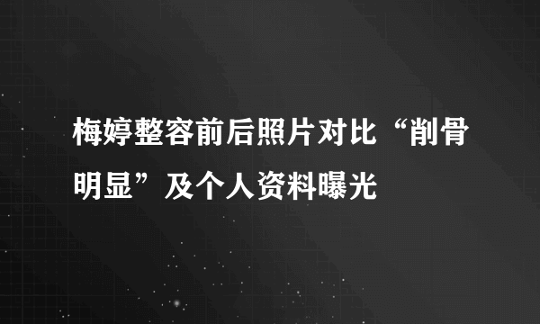 梅婷整容前后照片对比“削骨明显”及个人资料曝光