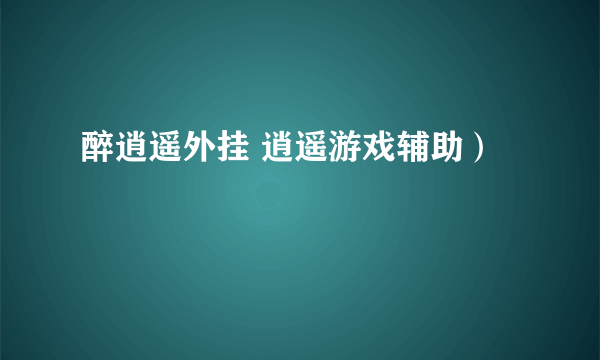 醉逍遥外挂 逍遥游戏辅助）