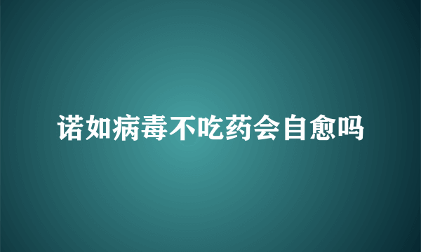 诺如病毒不吃药会自愈吗