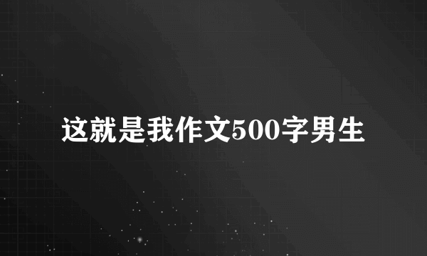 这就是我作文500字男生