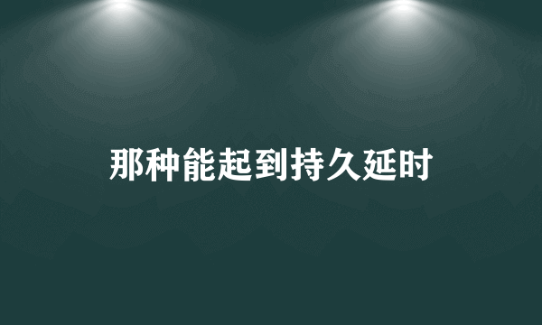 那种能起到持久延时