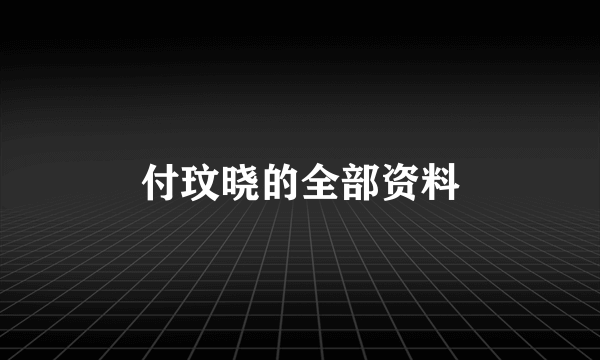 付玟晓的全部资料