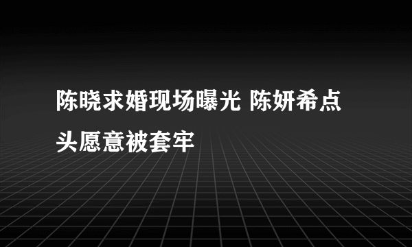 陈晓求婚现场曝光 陈妍希点头愿意被套牢