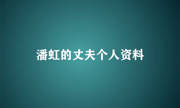 潘虹的丈夫个人资料