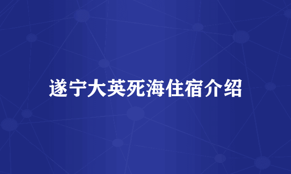 遂宁大英死海住宿介绍