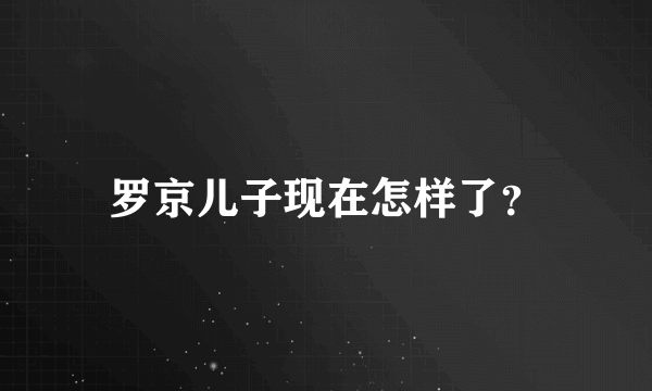 罗京儿子现在怎样了？