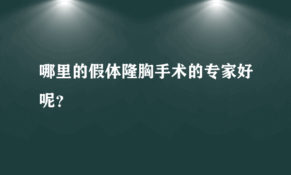 哪里的假体隆胸手术的专家好呢？