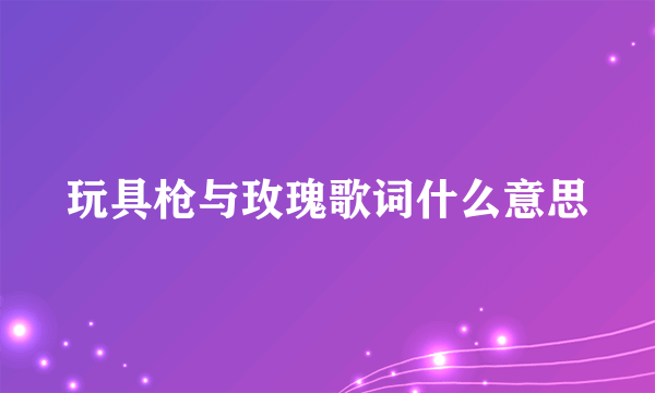 玩具枪与玫瑰歌词什么意思