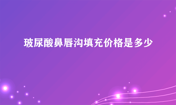 玻尿酸鼻唇沟填充价格是多少