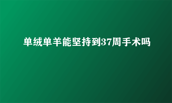 单绒单羊能坚持到37周手术吗