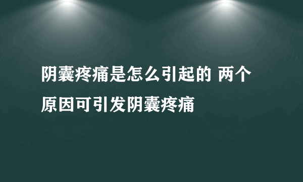 阴囊疼痛是怎么引起的 两个原因可引发阴囊疼痛