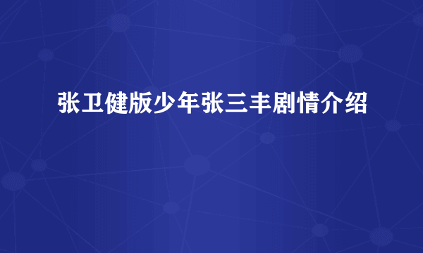 张卫健版少年张三丰剧情介绍