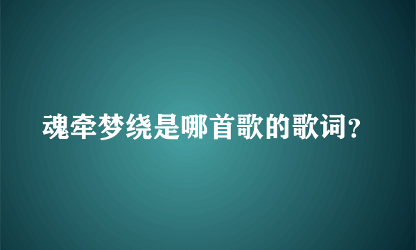 魂牵梦绕是哪首歌的歌词？